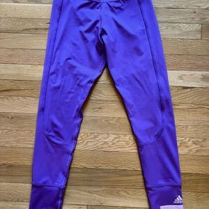 Adidas Purple Leggings Athletic Stretchy Bottoms